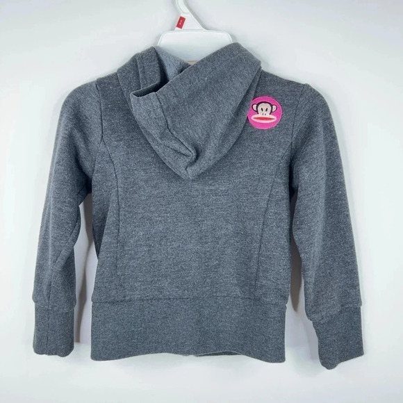 Paul Frank Gray Kids Hoodie Fleece Full Zip Embellished Pocket Front Y2K Size 6 - Picture 4 of 5